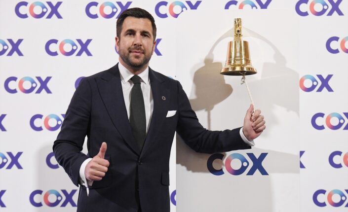 Enrique Riquelme, CEO de Cox, durante la ceremonia de salida a bolsa en Madrid