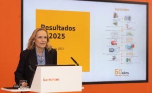 Gloria Ortiz, consejera delegado de Bankinter, durante la presentación de los resultados del segundo trimestre
