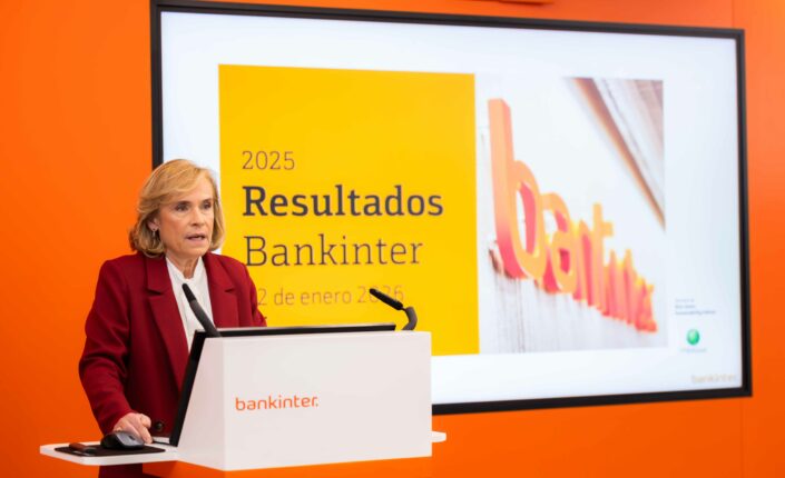 Gloria Ortiz, CEO de Bankinter, durante la presentación de resultados 2025