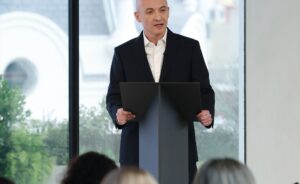 El consejero delegado de Inditex, Oscar García Maceiras, en la presentación de los resultados de 2025