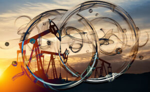 Pozo petrolífero y anillos
