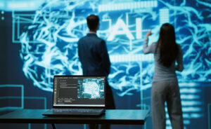 el 21,1 % de las empresas españolas de diez o más empleados utiliza inteligencia artificial de manera recurrente en su día a día. Foto: Freepik.